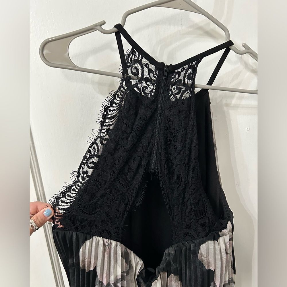 Xscape Black and White Floral Halter Dress - Picture 4 of 6